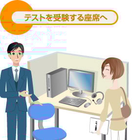 テストを受験する座席へ