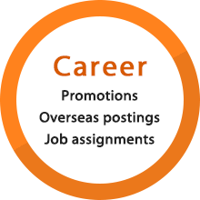 Career:Promotions, Overseas postings, Job assignments