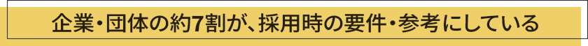 企業・団体の約5割が、採用時の参考にしている。