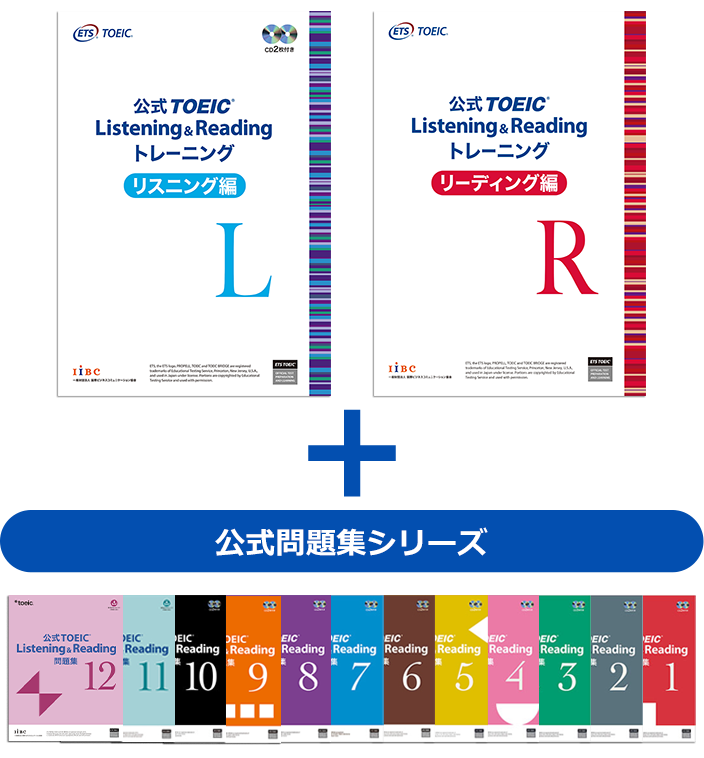 リスニング編・リーディング編・公式問題集シリーズ パッケージイメージ