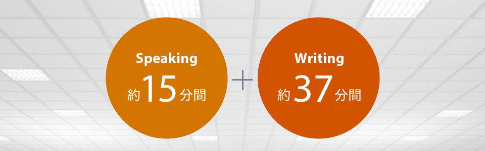 Speaking 約15分間、Writing 約40分間