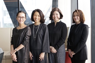 左からガスケール杏子さん（THE CHOICE日本代表）、大塚さん、松田さん（ASG Works Co-Founder）、守屋さん（ASG Works東京支店代表）。