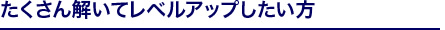 たくさん解いてレベルアップしたい方